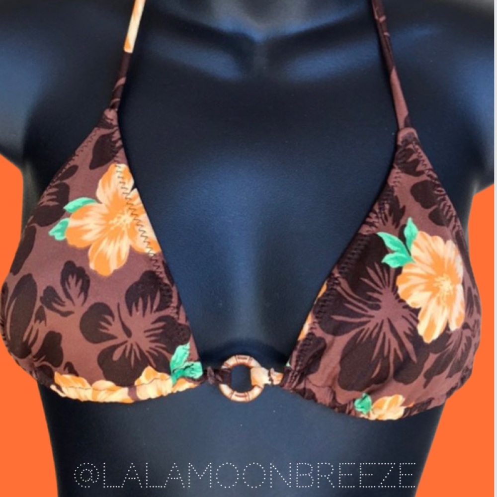 ✅Gorgeous Brown tropical floral bikini top  👙